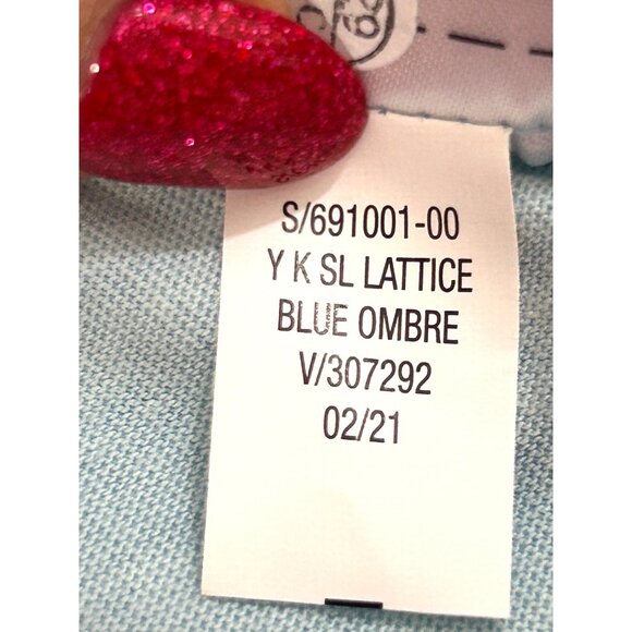 Old Navy Girls Maxi Dress XL 14-16 Blue White Tie Dye Striped Sleeveless Summer - Picture 11 of 11